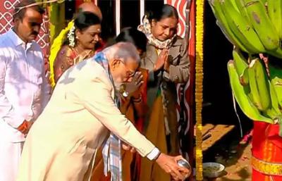 தமிழ் மக்களுடன் பொங்கல் கொண்டாடுவதில் மகிழ்ச்சி.: பிரதமர் மோடி பேச்சு