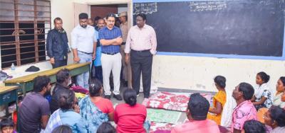 ராமேஸ்வரத்தில் தொடர் மழை - கணிப்பாய்வு அலுவலர் ஆய்வு